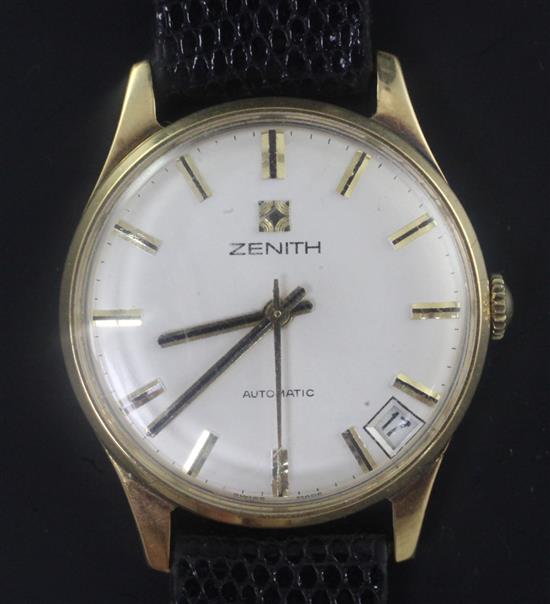 A gentlemans gold Zenith automatic wrist watch,